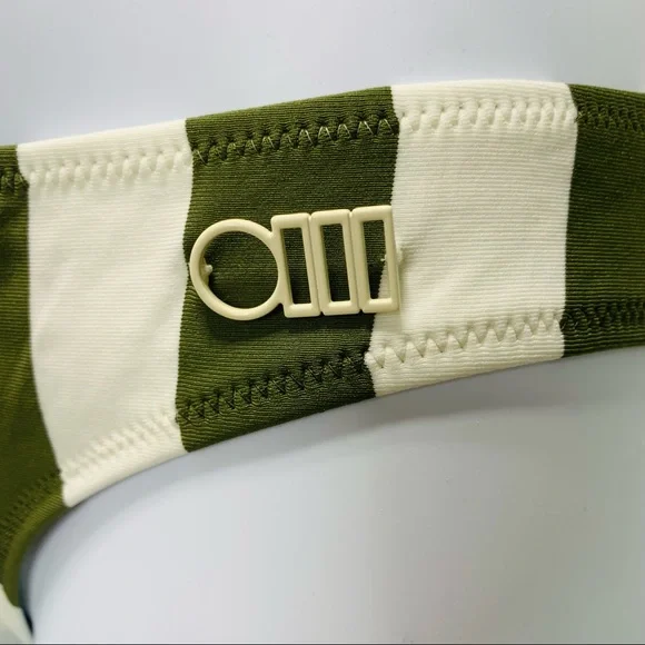 SOLID & STRIPED The Elle Bikini Bottom Olive Green White Stripe Swim Sma… - Picture 6 of 14